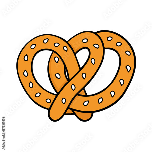 pretzels vector art, pretzels icon, food vector illustration