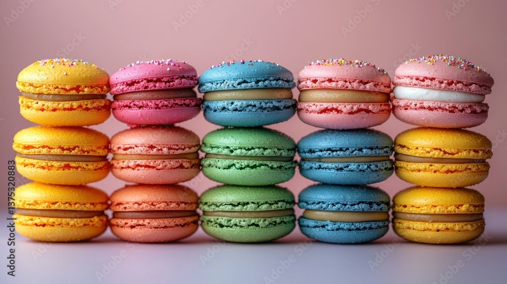 A Delightful Arrangement of Colorful Macarons A Delightful Arrangement of Colorful Macarons