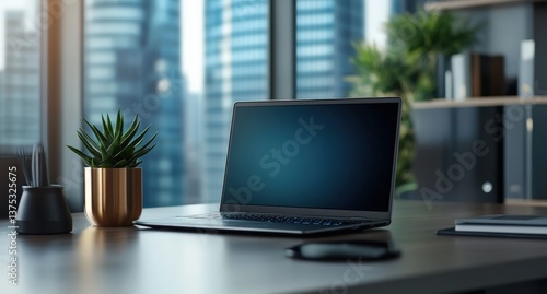 Wallpaper Mural Modern Laptop on a Contemporary Desk Torontodigital.ca