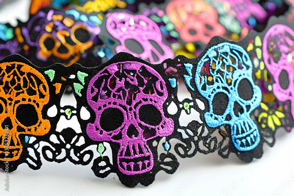 The Day of the Dead sugar skull adornment features vibrant motifs and detailed artwork, making it perfect for The Day of the Dead sugar skull adornment features vibrant motifs and detailed artwork, making it perfect for