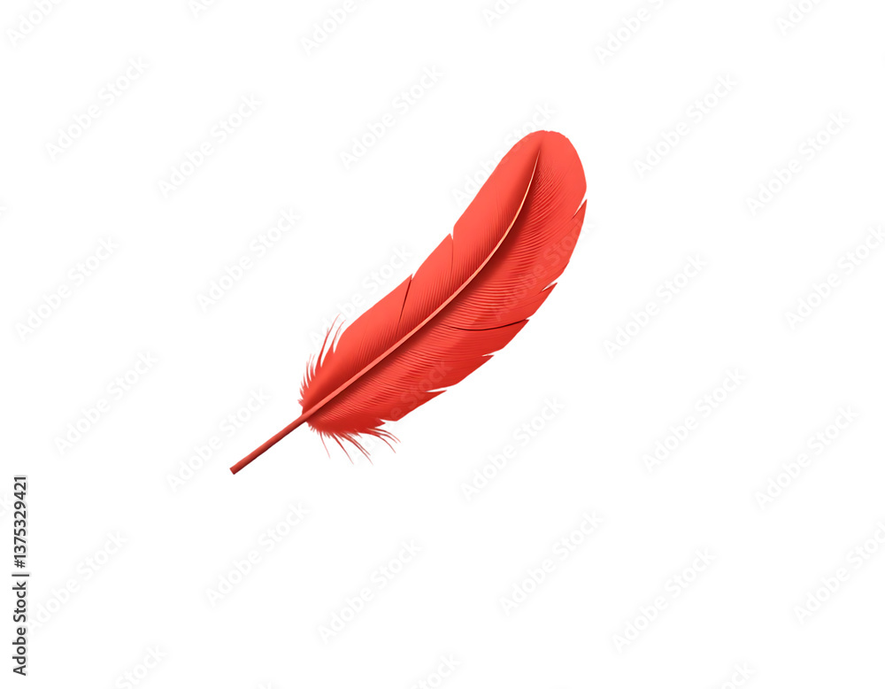 Red feather isolated on transparent background Red feather isolated on transparent background