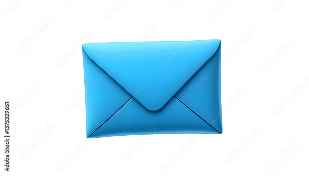 Closed letter 3d render - blue paper envelope for sending newsletter or subscription concept , with white tonespng Closed letter 3d render - blue paper envelope for sending newsletter or subscription concept , with white tonespng