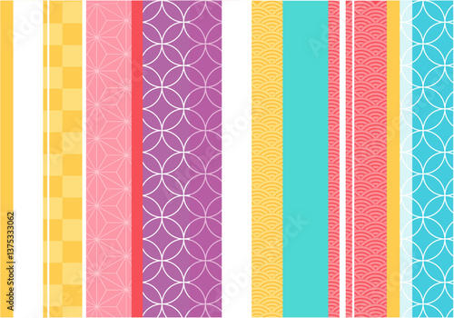 華やかな和柄の帯の背景素材