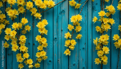 yellow flowers on the wall