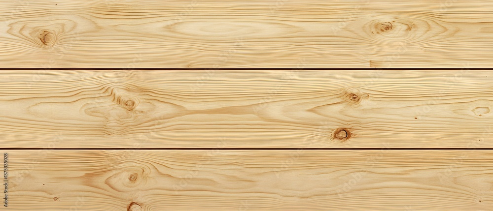 Fototapeta premium This image showcases a close-up view of smooth, natural wood planks. The light texture and grain patterns reflect a warm, rustic aesthetic suitable for various design projects.