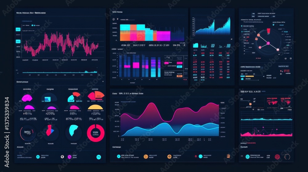 A top-down view of a glowing blue financial dashboard with key economic indicators. A top-down view of a glowing blue financial dashboard with key economic indicators.