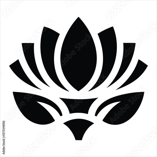 Tribal skull tattoo design with decorative elements and bold black vector patterns