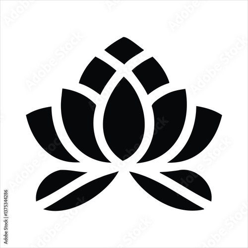 Lotus Blossom Monochrome: A clean, stylized depiction of a lotus flower in elegant monochrome, symbolizing purity, enlightenment, and serenity.