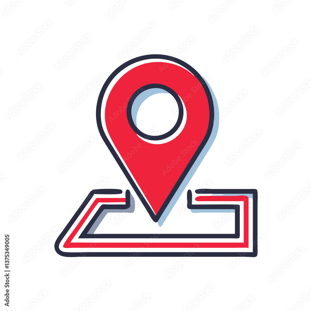 Location Pin Icon with Outline Design on Transparent Background Location Pin Icon with Outline Design on Transparent Background