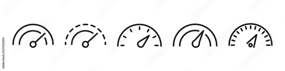 Speed test icon set. Speedometer, dashboard indicator, speed test internet. Vector Speed test icon set. Speedometer, dashboard indicator, speed test internet. Vector