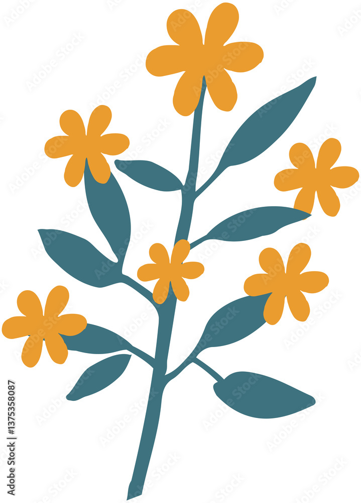 Obraz premium Field Flowers on Branch