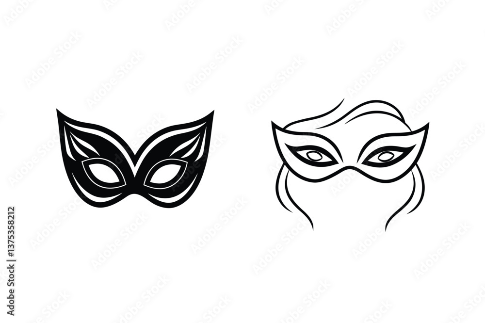 Elegant Masquerade Masks Festive, Mysterious, Costume, Party, Design Elegant Masquerade Masks Festive, Mysterious, Costume, Party, Design