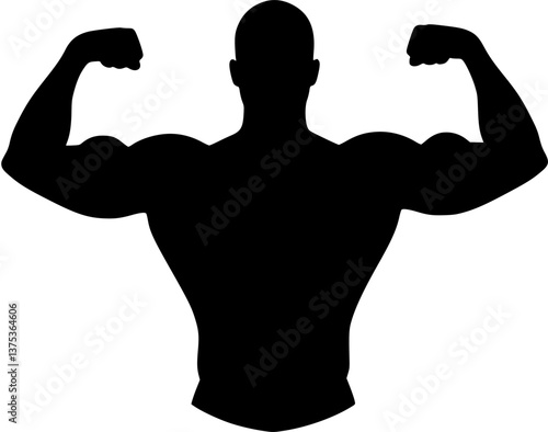 Simple vector icon bodybuilder
