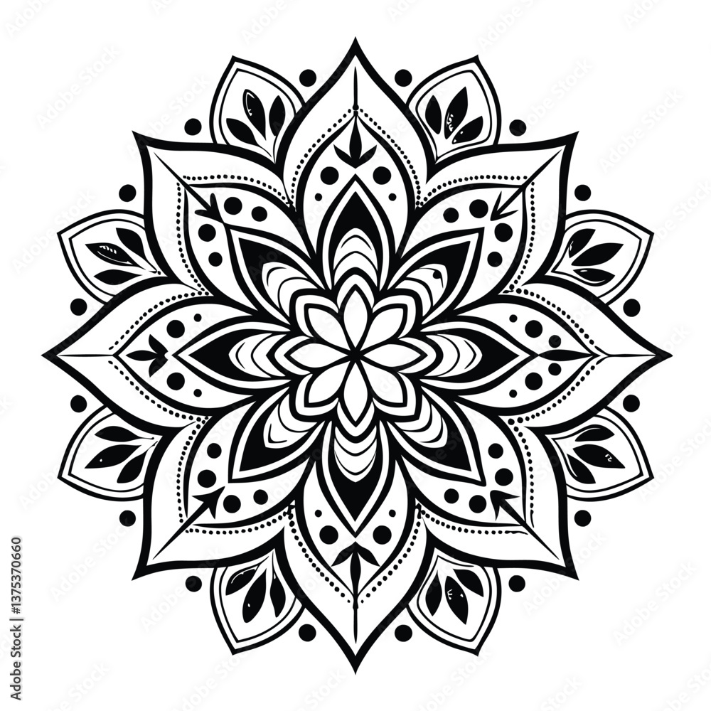 Pattern in the form of a mandala. Henna tattoo mandala. Mehndi style. Decorative pattern in oriental style. Coloring book page. Pattern in the form of a mandala. Henna tattoo mandala. Mehndi style. Decorative pattern in oriental style. Coloring book page.