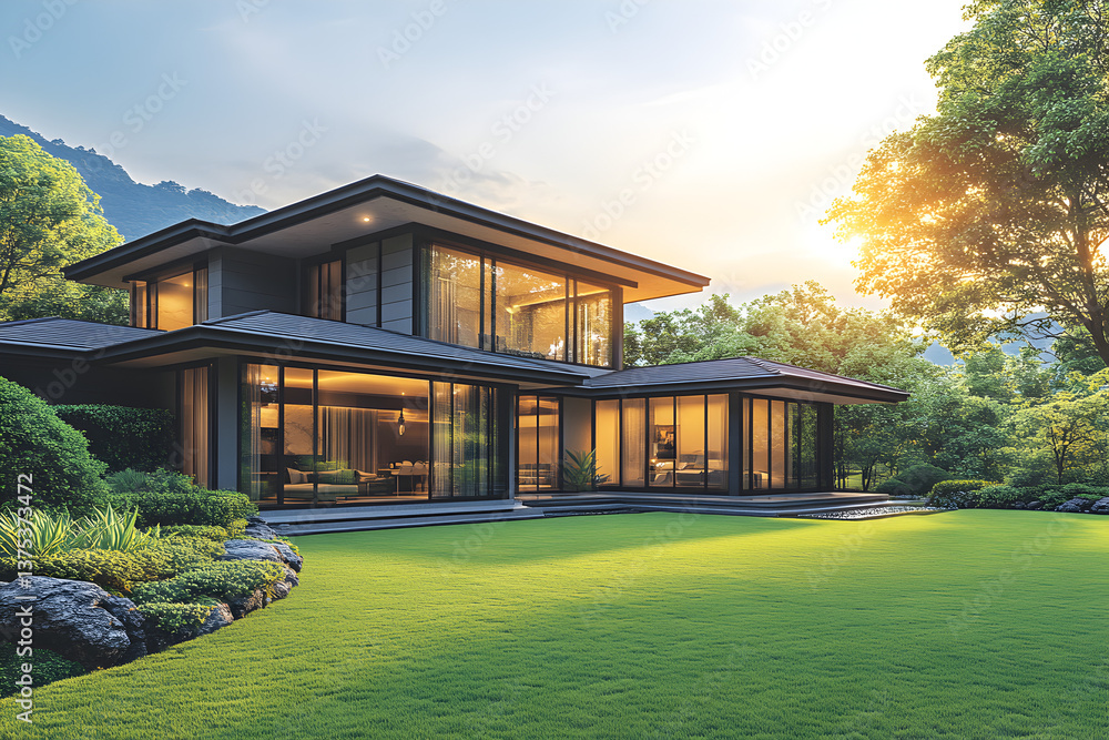 Modern House with Sunset View Modern House with Sunset View