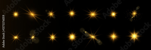 Wallpaper Mural 	
Shining stars with light flares and sparkling effects on dark background, luxurious and radiant.	
 Torontodigital.ca