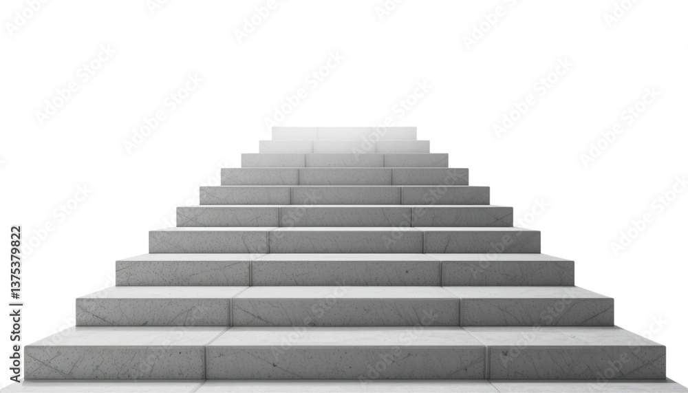 Minimalist White Staircase Leading to Infinity Against Black Background for Modern Design Concepts Minimalist White Staircase Leading to Infinity Against Black Background for Modern Design Concepts