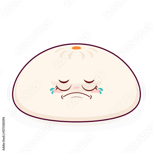 steamed buns crying face cartoon cute