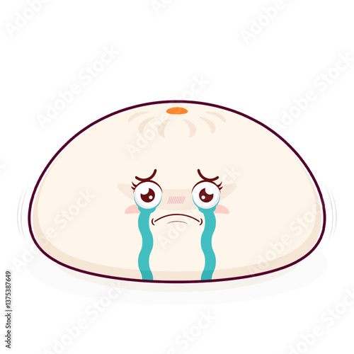 steamed buns scared face cartoon cute