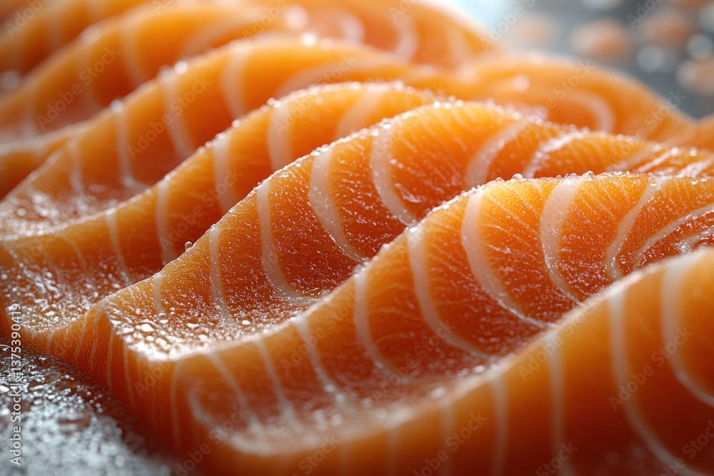 Fresh Salmon Fillet Macro Texture Closeup Vibrant Orange White Pattern Seafood Food Background Fresh Salmon Fillet Macro Texture Closeup Vibrant Orange White Pattern Seafood Food Background