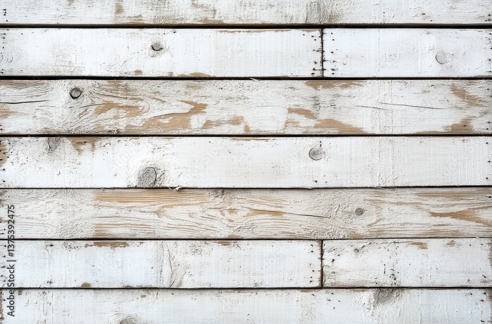 Obraz premium White Vintage Wooden Plank Rustic Background Weathered Aesthetic Natural Texture Timber Grain