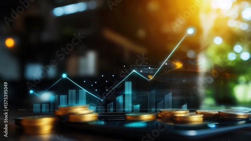 Financial growth strategies business environment data visualization analytics modern office insights for success