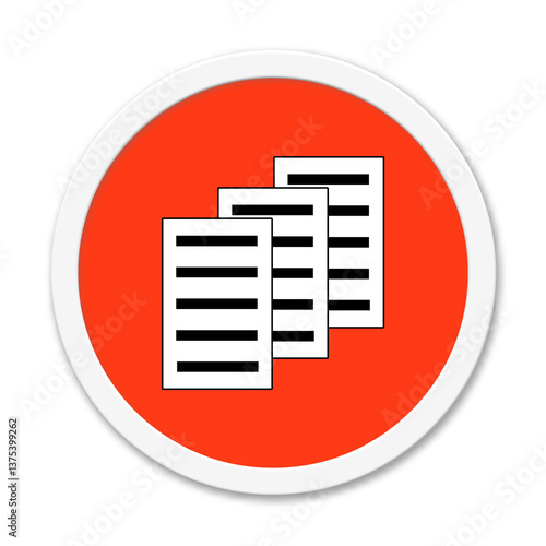 Obraz na płótnie Papiere Symbol auf rundem Button w salonie