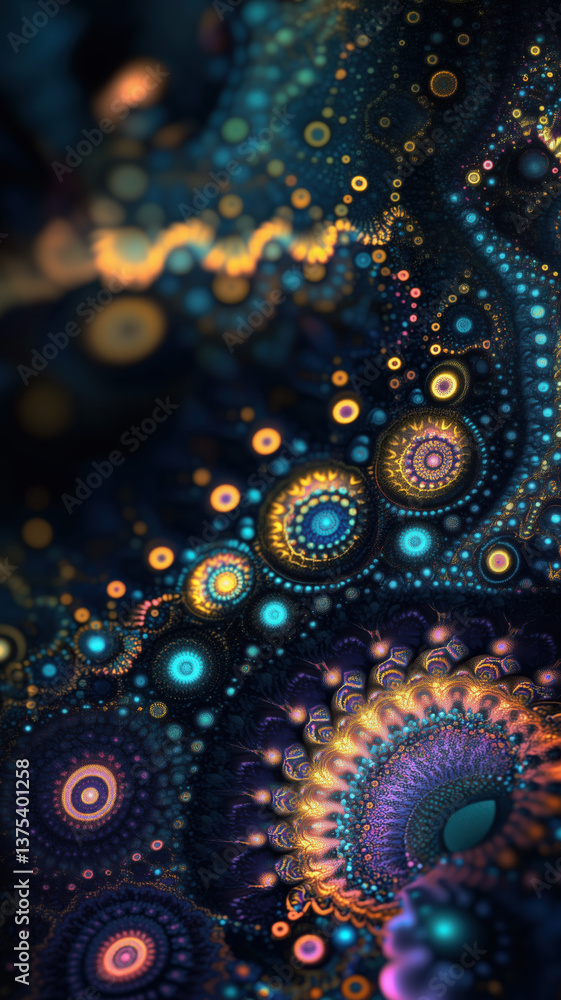 Sci-fi inspired zoom into fractal complexity with colorful galactic motifs and glowing textures.
Sci-fi inspired zoom into fractal complexity with colorful galactic motifs and glowing textures.