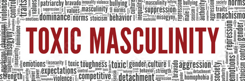 Toxic Masculinity word cloud conceptual design isolated on white background.