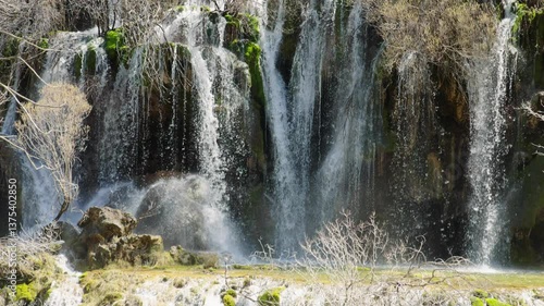 Wallpaper Mural Scenic waterfall in slow motion, Raven River in Cuanca, Spain Torontodigital.ca