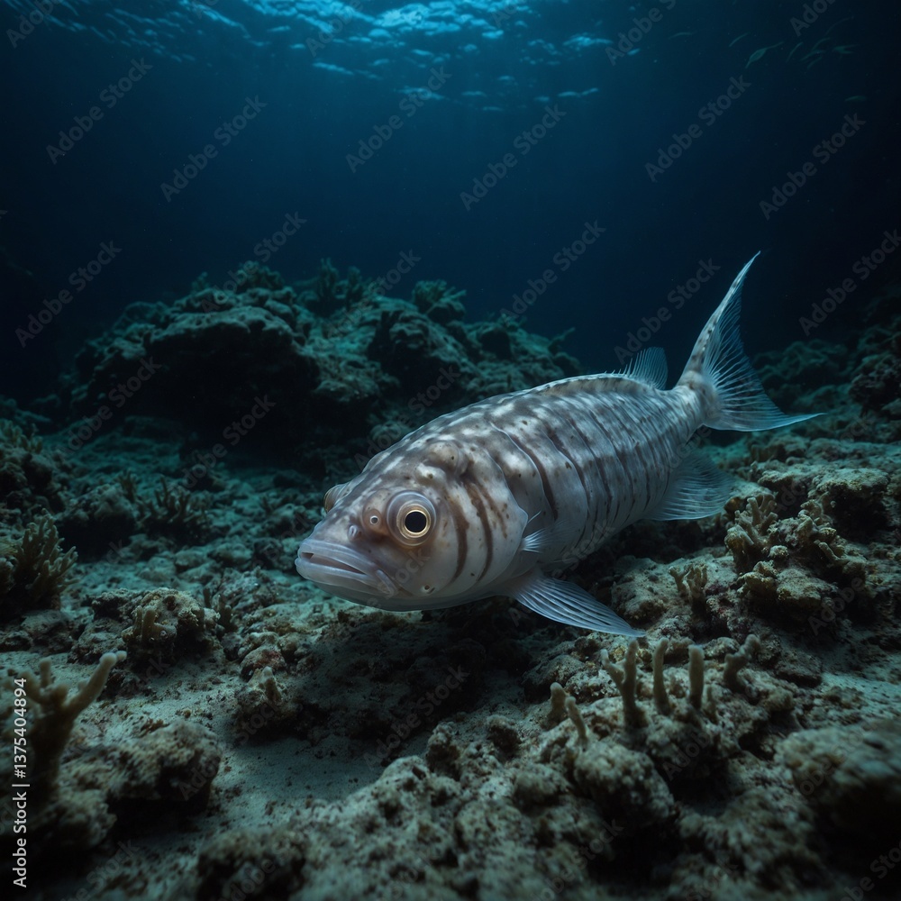 Fototapeta premium Snailfish Living in the Dark Ocean Trenches
