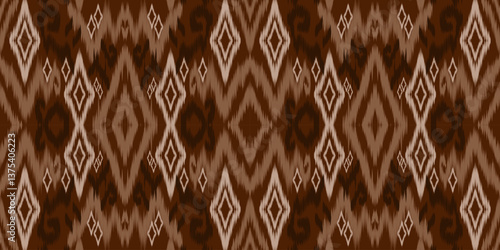 Ethnic ikat seamless pattern.beautiful pattern. floral embroidery, bohemian style, abstract flower art print. ethnic ikat abstract art. seamless fabric. ikat design for fabric, wallpaper, clothing.	