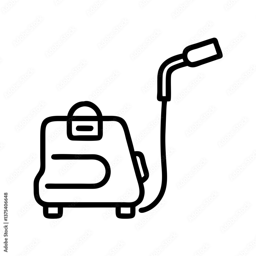 Electric Pressure Washer Icon in Simple Linear Style Electric Pressure Washer Icon in Simple Linear Style