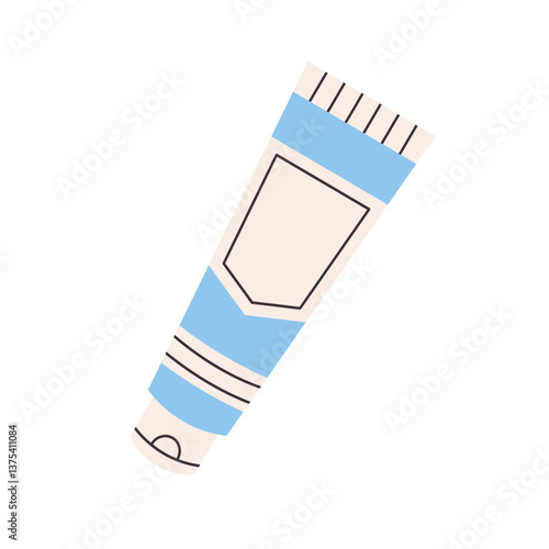 Tube of blue acrylic paint