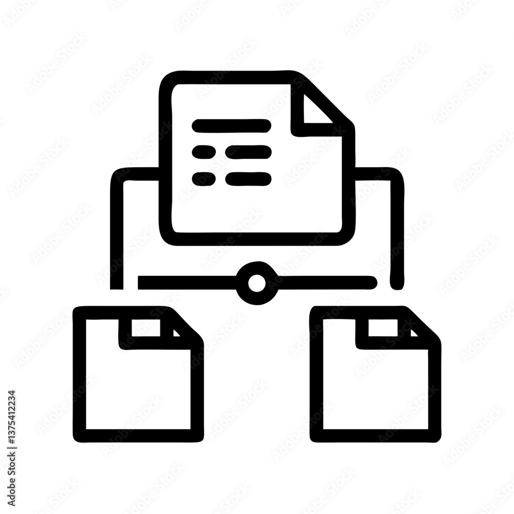 Interactive Document Management Icon Illustration Interactive Document Management Icon Illustration