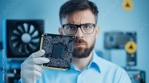 Tech Expert Examining Circu...