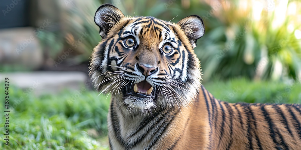 Fototapeta premium Tiger in Zoo Enclosure