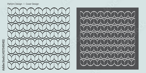 튤립, 새싹을 모티브로한 패턴 백그라운드 디자인