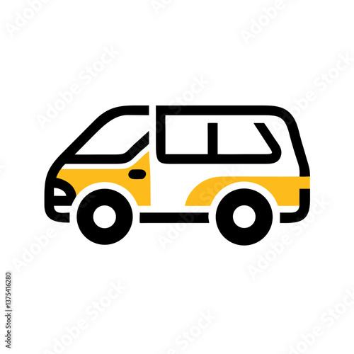 Wallpaper Mural Minivan icon in yellow and black style Torontodigital.ca
