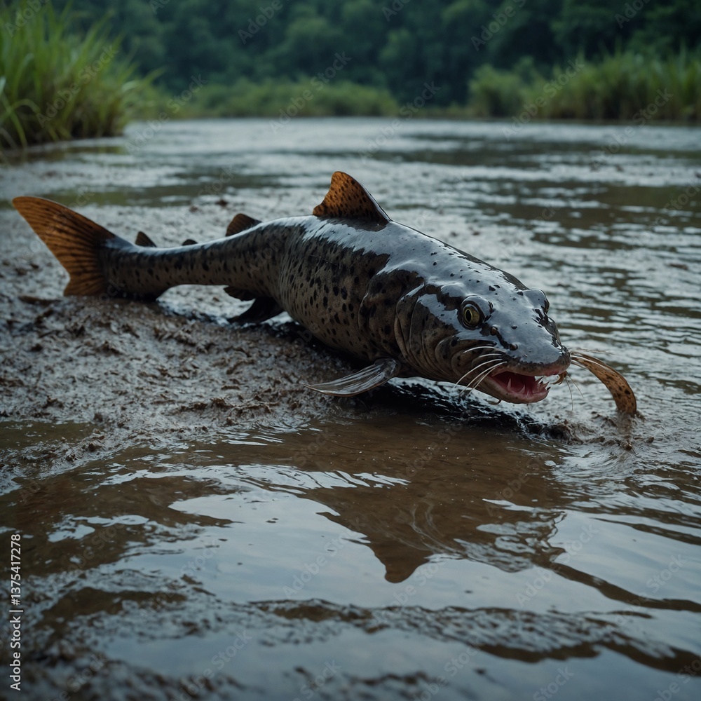 Fototapeta premium Walking Catfish Moving