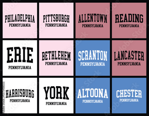 Pennsylvania Cities by Population t shirt bundle