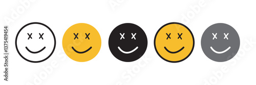 Emoticons icon set. Emoji faces collection flat and line vector style isolated on white background. Cartoon symbol emoji use for web and app. Eps10