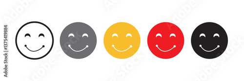 Happy smiley face or emoticon line art icon for apps and websites, Face smile icon. Epa10