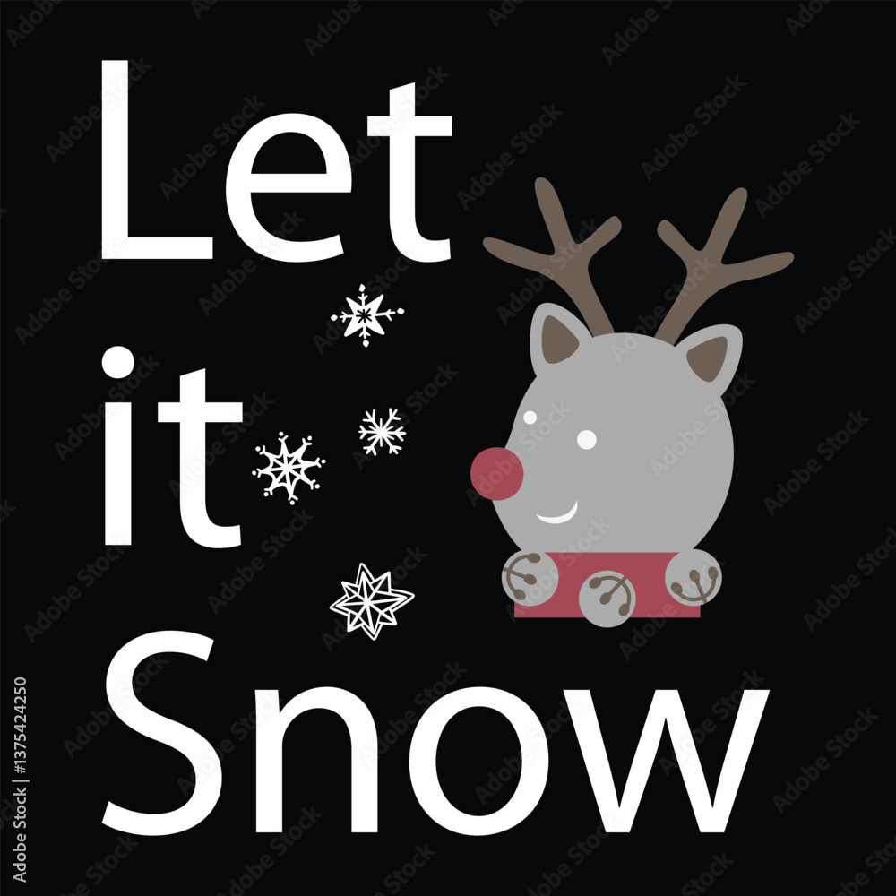 Fototapeta premium Let it snow calligraphy design with swirling snowflakes creating a frosty winter atmosphere