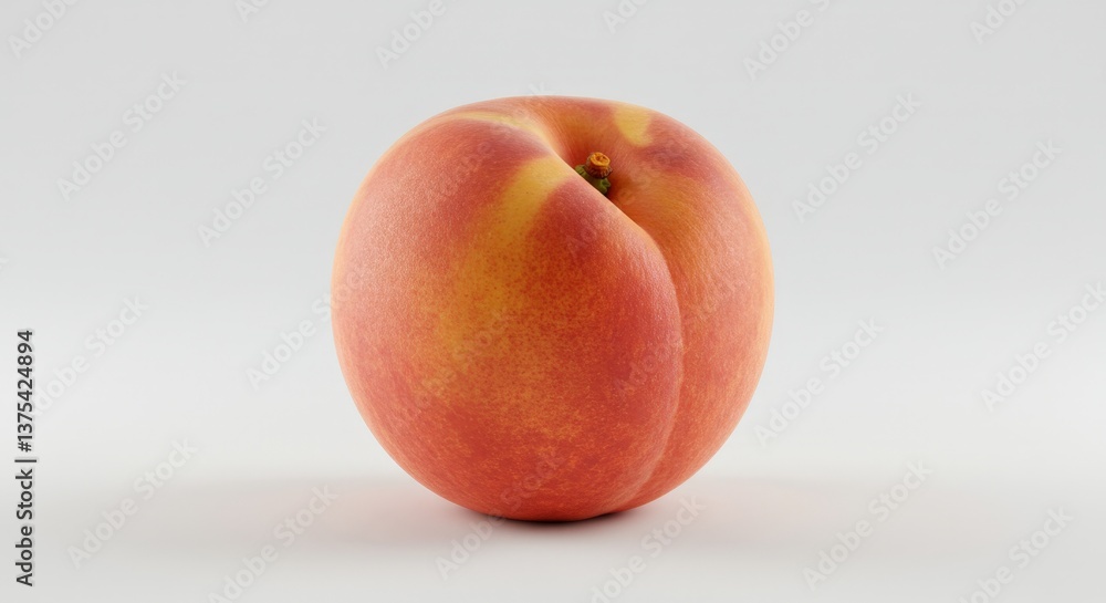 Single Nectarine on White Background Single Nectarine on White Background