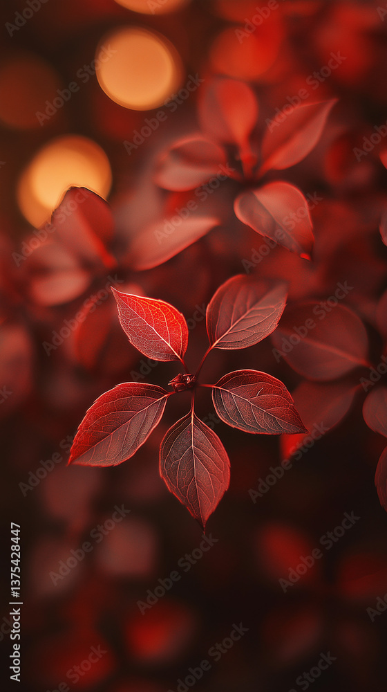 High quality floating leaves with vivid autumn hues against a blurred backdrop High quality floating leaves with vivid autumn hues against a blurred backdrop