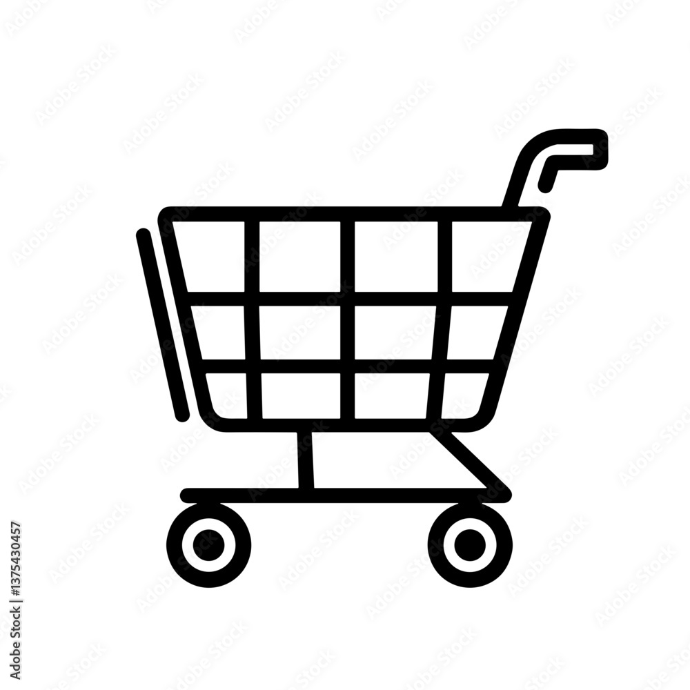 Shopping cart icon in minimalist style for retail and e-commerce Shopping cart icon in minimalist style for retail and e-commerce