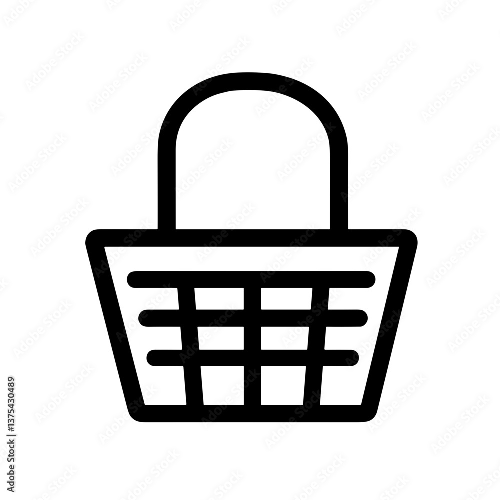 Shopping basket icon representing retail and consumerism Shopping basket icon representing retail and consumerism