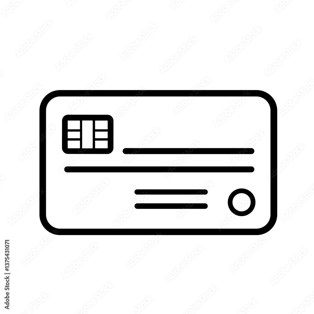 Card icon representing identification and information Card icon representing identification and information