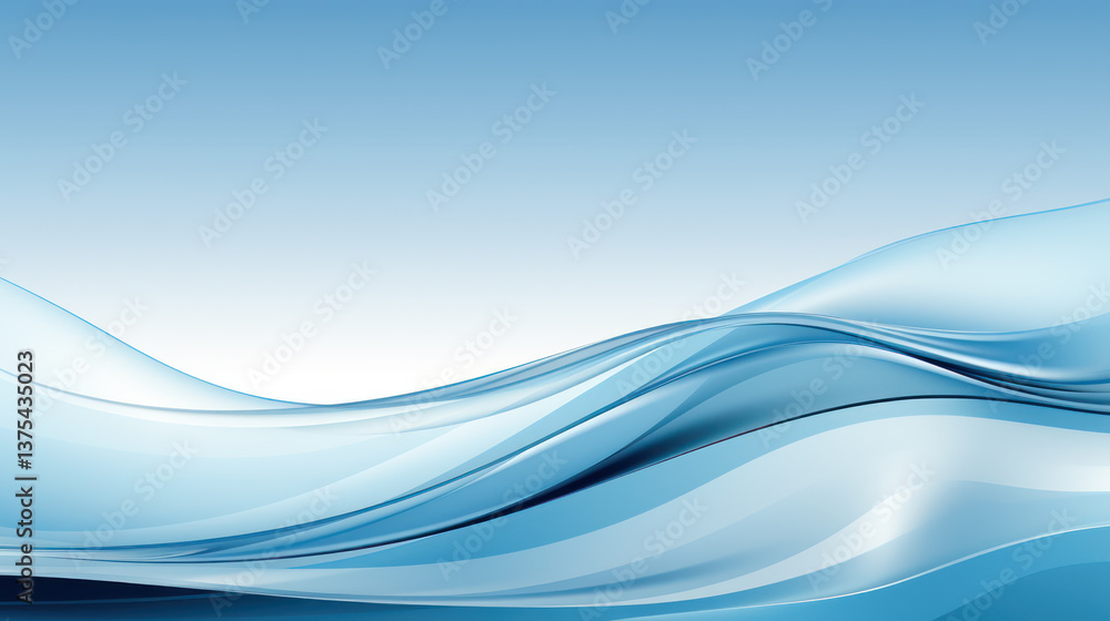 Smooth blue wave abstract background with gradient sky Smooth blue wave abstract background with gradient sky